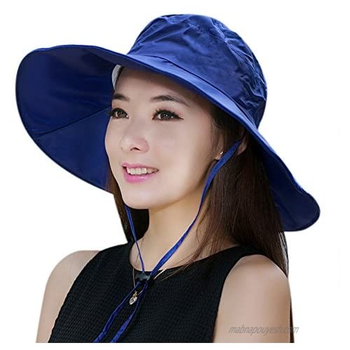 Women Summer Rain Hat UV UPF 50 Sun Protection Wide Brim Hat Sun Hat Foldable Bucket Hat