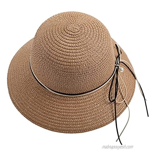 Women Sun Protection Hats Floppy Straw Hat Wide Brim Packable Summer Beach Outdoor UPF 50+
