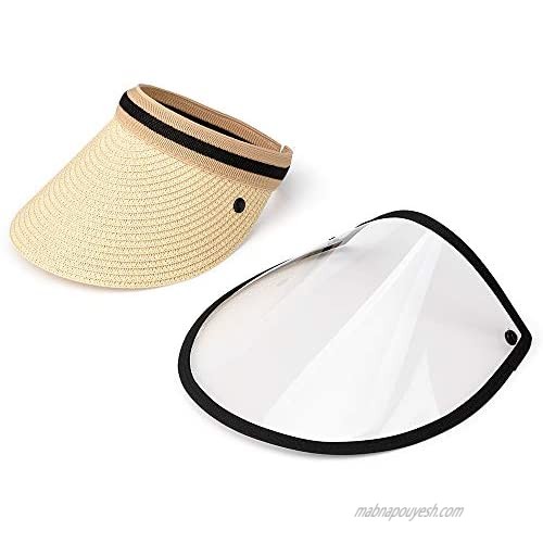 Women Visors Sunhat Wide Brim Clip On Summer Beach Hat UV Protection Removable Shield Outdoor UPF50+