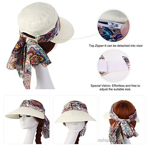 Women Wide Brim Cap UV Protection Sun Hats Visor Hats Multiple Wearing Methods