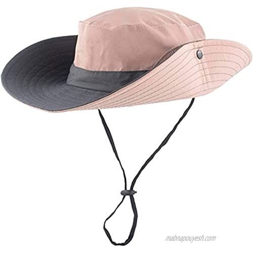 Women's Summer Sun Bucket Hats Outdoor UV Protection Safari Hiking Wide Brim Beach Foldable Mesh Fishing Cap