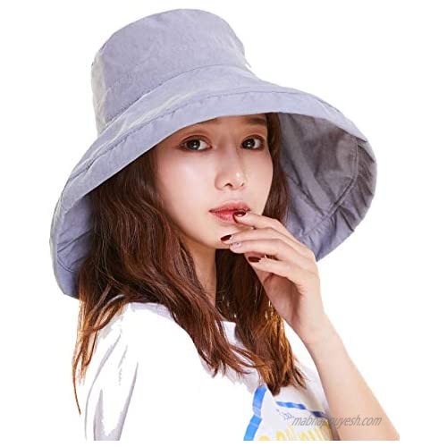 YEKEYI Sun Hat for Women Sun Protecetion Wide-Brimmed Sun Hats Adjustable Beach Hat Large Wide Brim Visors