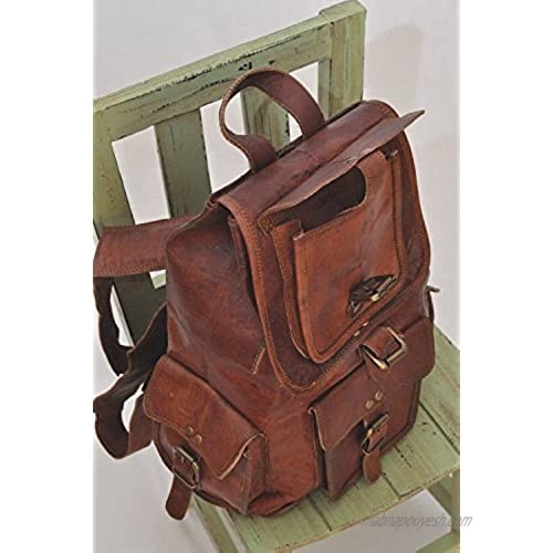18 Genuine Leather Retro Rucksack Backpack College Bag School Picnic Bag Travel By Gbag (T)
