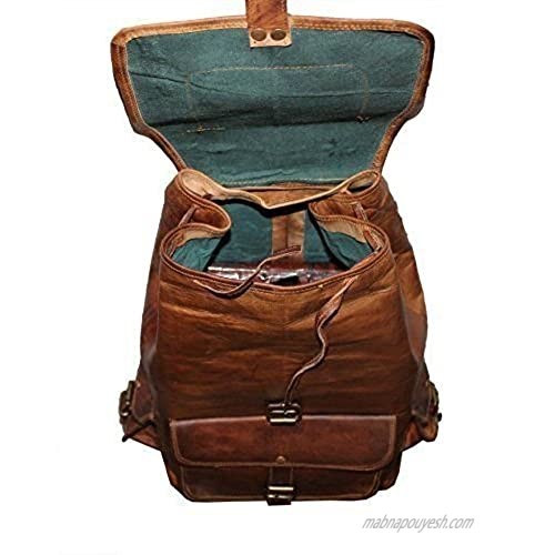 18 Genuine Leather Retro Rucksack Backpack College Bag School Picnic Bag Travel By Gbag (T)