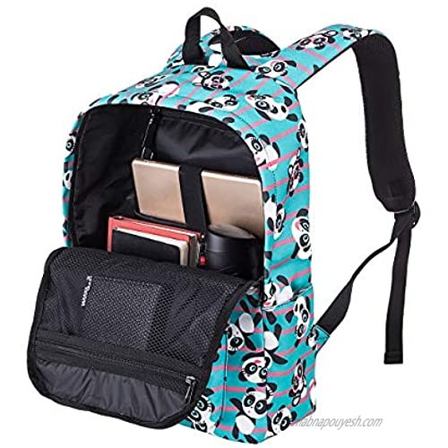 Cute Panda Backpack for Girls/Boys for School Lightweight Canvas Bookbag Rucksack for Kids