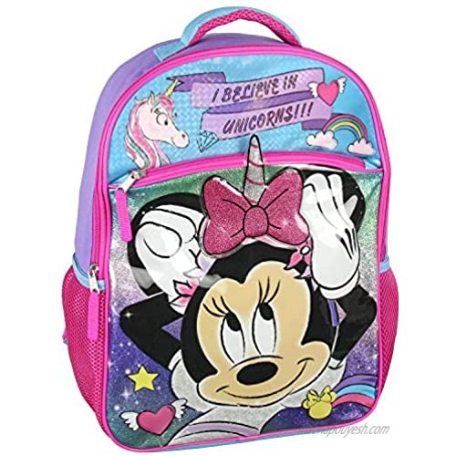 Disney Minnie Mouse I Believe In Unicorns 16 Backpack