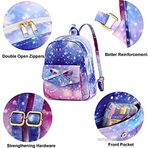 Girls Mini Backpack Cute Fashion Bowknot Leather Backpack Purse for Teens Women School Travel