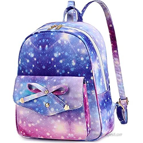 Girls Mini Backpack Cute Fashion Bowknot Leather Backpack Purse for Teens Women School Travel