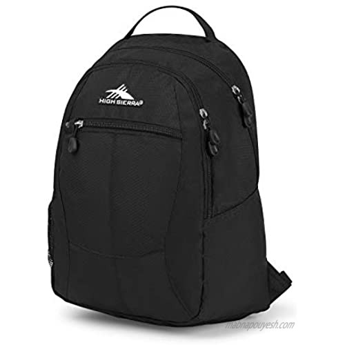 High Sierra Curve Backpack  Black (Black/Black/Black)  18.5 x 12.5 x 8.5-Inch