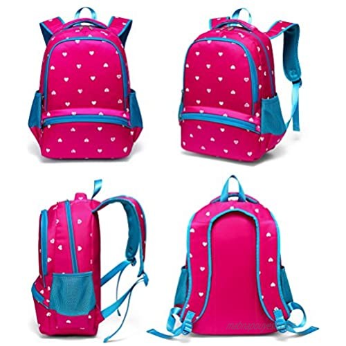 Kids Backpack for Kindergarten Girls School Bags Girly Bookbags (Small Hot Pink&Blue)