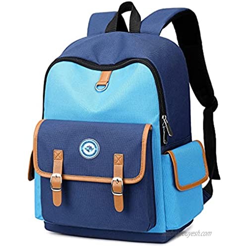Kids Backpack Lightweight Children Bookbag Water Resistant Toddler Backpack Preschool Kindergarten Elementary School Bag for Girls Boys (Blue  16 Inch)