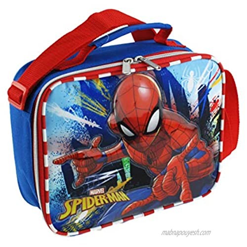 Marvel - Spider-Man Deluxe 16 Inch Large Backpack and Lunch Box Set - Perfect Swing