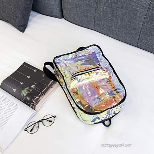 OULII Transparent Backpack Casual Backpack Student School Daypack Travel Caming Bag for Women Girls