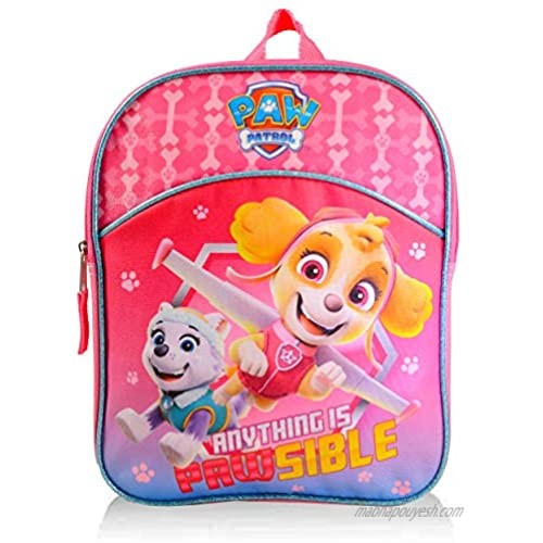 Paw Patrol Backpack for Girls Bundle ~ Premium 11 Skye Paw Patrol Mini School Bag for Toddlers with Stickers and Tattoos (Paw Patrol School Supplies)