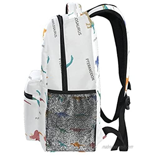 School Backpack Dinosaurs Colored Bookbag for Boys Girls Travel Bag