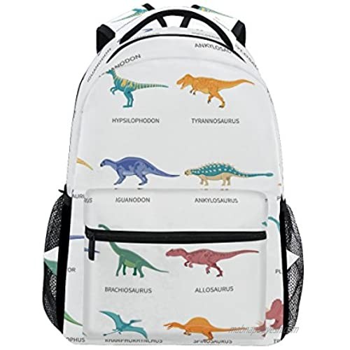 School Backpack Dinosaurs Colored Bookbag for Boys Girls Travel Bag