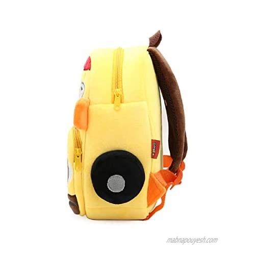 Toddler Backpack for Boys Girls 10 Car Preschool Bag Plush Cartoon Bookbag for Little Boys Girls Kids