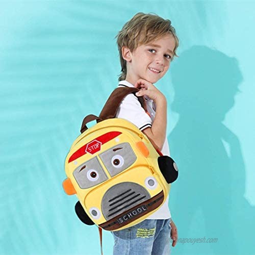 Toddler Backpack for Boys Girls 10 Car Preschool Bag Plush Cartoon Bookbag for Little Boys Girls Kids