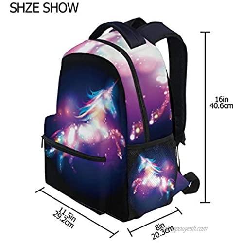 Wamika Galaxy Dab Unicorn Rainbow Stars Nebula Kids Backpack School Bookbag Bag