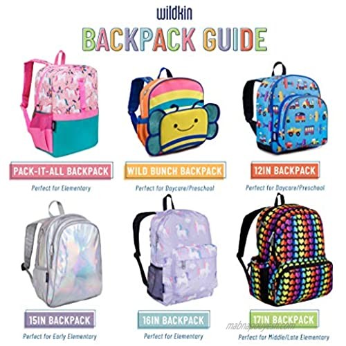 Wildkin 16 Inch Kids Backpack for Boys & Girls 600-Denier Polyester Backpack for Kids Features Padded Back & Adjustable Strap Ideal for School & Travel Backpacks BPA-free (Trains Planes & Trucks)
