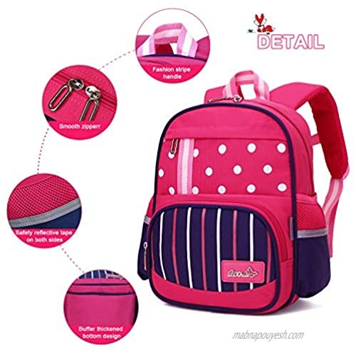 WindTook Toddler Backpack Kindergarten School Bookbags Boys Girls Cute Preschool Backpack for Little Kids Years with Chest Strap(Rose Red)