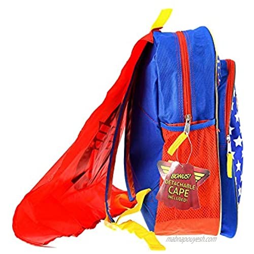 Wonder Woman Girls Backpack w/Detachable Cape Standard Blue