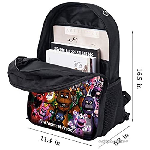 Zhongaomei Five Nights At Freddy'S Kids Backpack Boys and Girls Game bookbag 3D Printed bag C
