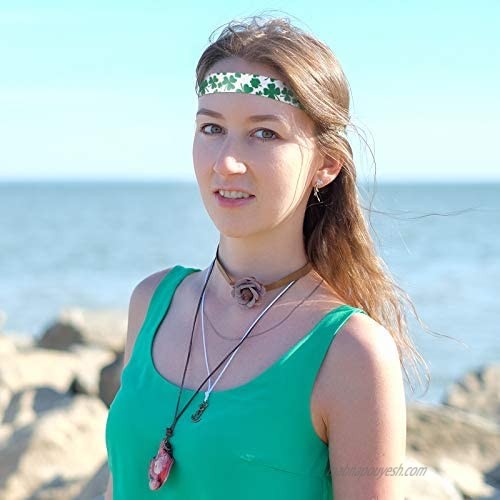 12 Pieces Adjustable St. Patrick's Day Headband Irish Green Headband Clover Headband Shamrock Headband Accessories for Women Teens