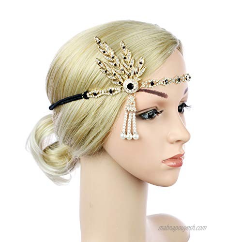 1920s-Flapper-Headpiece-Headband 20s Great Gatsby Headband Flapper Accessories for Women