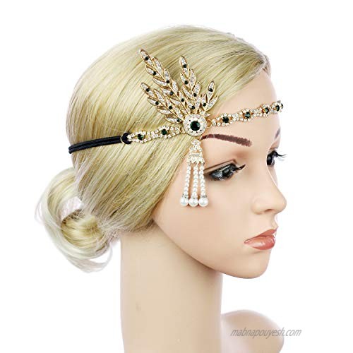 1920s-Flapper-Headpiece-Headband 20s Great Gatsby Headband Flapper Accessories for Women