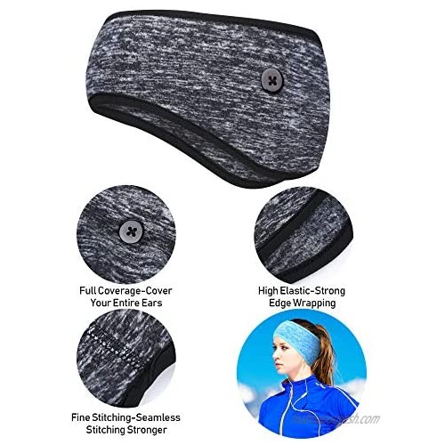6 Pieces Button Ear Warmer Headband Winter Headband Ear Muff Head Wraps with Buttons for Face for Women Man Jogging Cycling Riding Motorcycle Yoga