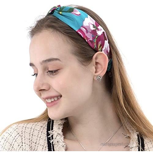 6 Pieces Women's Silk Satin Headbands Comfortable and Stylish (3 Floral Patterns and 3 Stylish Patterns)