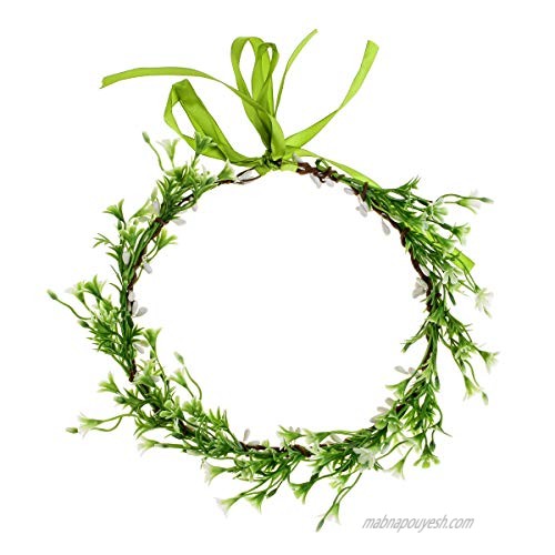 Accesyes Succulent Berry Leaf Headband Festival Halo Wedding Hair Wreath Photography (White)