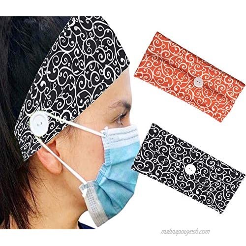 Animecos Headbands for Women Elastic Head Wrap Boho Yoga Hairband Hair Accessories Orange Black