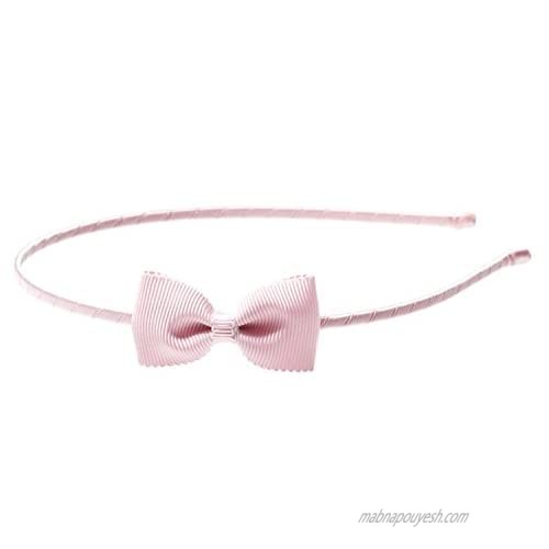 Anna Belen GirlsLana Small Grosgrain Bow Headband O/S Light Pink