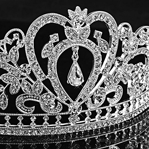 Bienna Wedding Tiara Crown Sparkly Rhinestones Decor Bridal Headpiece for Prom