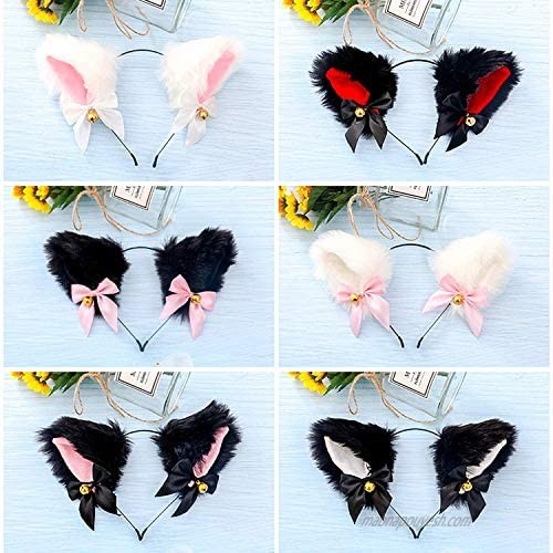 Cat Ears Hairband Fur Ear Cat Bell Headbands for Women Girls Cosplay Costume Hair Accessories Kid Party Hairpin