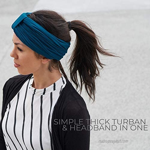 CHARM Womens Chunky Turban Headband Headscarf Winter Head Wrap Chemo Hat Natural Hair