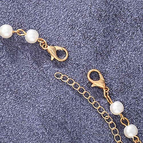 Crysly Boho Piece Chain Gold Pearl Headpiece Wedding Festival Head Chain Jewelry for Women and Girls