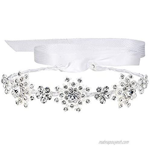 EVER FAITH Silver-Tone Austrian Crystal Wedding Snowflake Flower Hair Band Clear