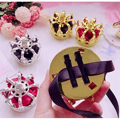 GK-O Lolita Hair Accessories Bowknot Headband Gothic Princess's Coronation Crown Headdress (Gold Red)