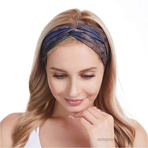 Headbands for Women Boho Floal Style Criss Cross Stretchy Head Wrap Hair Bands