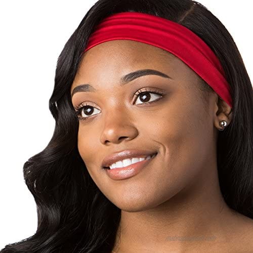 Hipsy Xflex Basic Adjustable & Stretchy Wide Softball Headbands for Women Girls & Teens