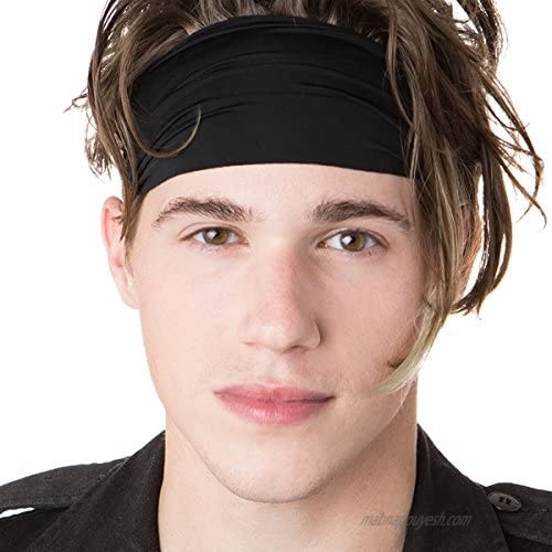Hipsy Xflex Basic Adjustable & Stretchy Wide Softball Headbands for Women Girls & Teens