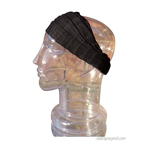 Inspirit Arts XL Size Extra Loose Headband Handwoven No-Slip Jet Black
