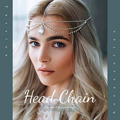 Jeweky Boho Opal Head Chain Gold Crystal Wedding Headpieces Elastic Bride Hair Acessories Jewelry for Women and Girls