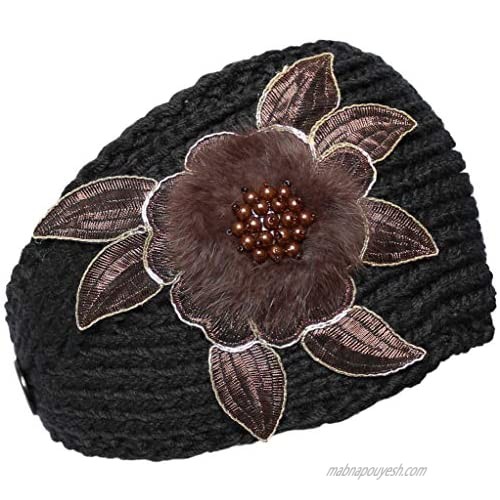 KMystic Winter Headband with Flower Accent