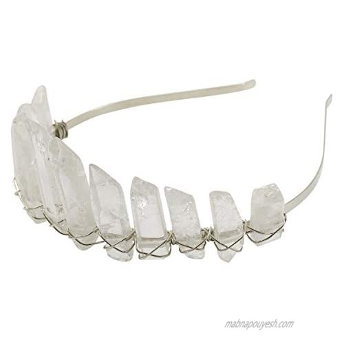KOGOGO Quartz Crystal Headband Mermaid Tiara Crown Wedding Headwear
