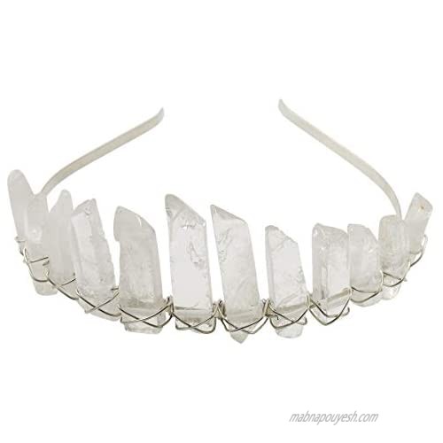 KOGOGO Quartz Crystal Headband Mermaid Tiara Crown Wedding Headwear
