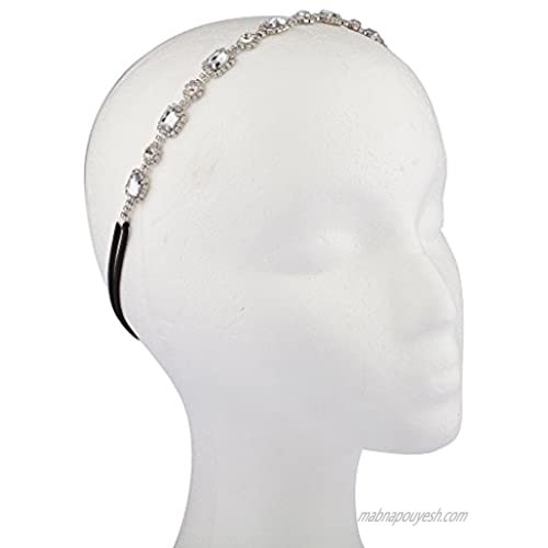 Lux Accessories Pave Crystal Bridal Bride Wedding Bridesmaid Stretch Headband